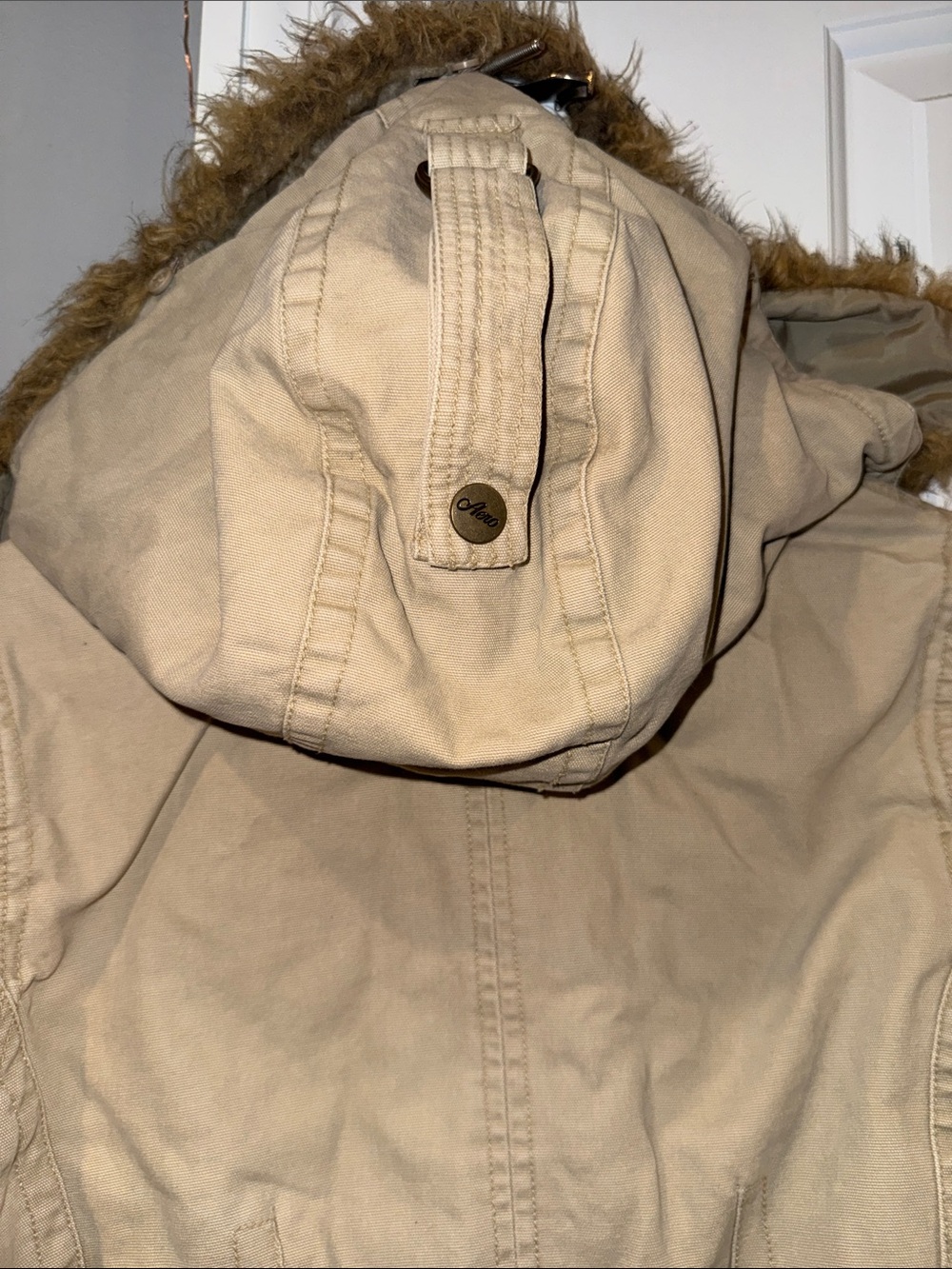 Aeropostale Khaki Hooded Utility Puffer Jacket - Picture 4 of 4